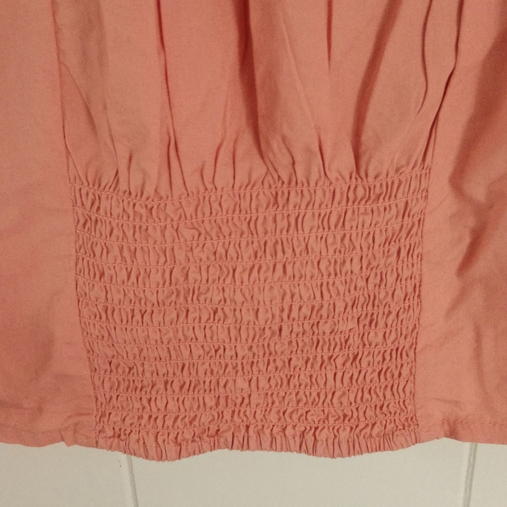 Free People Coral Lace-Trim Button Down Blouse - Picture 6 of 8